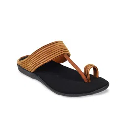 WALKWAY by Metro Women Gold-Toned Colourblocked One Toe Flats-image-44