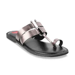 Metro Women Grey One Toe Flats-45