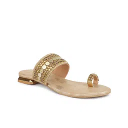Inc 5 Ethnic - Embellished One Toe Flats-16