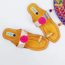 PehnawaCraft Leather Ethnic One Toe Flats-picture-47
