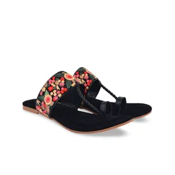 XE Looks Women Black Embellished Flats-image-5