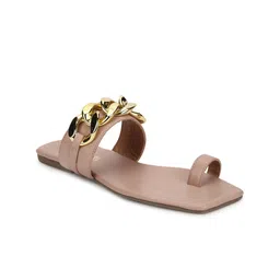 Truffle Collection Women Nude-Coloured One Toe Flats-image-56