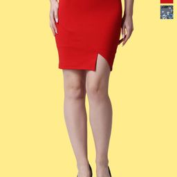 Popwings Pack of 2 Floral Printed Pencil Knee Length Skirts-image-31