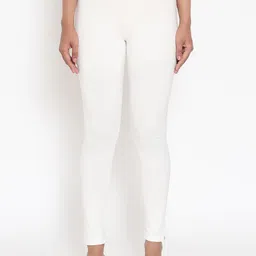 elleven Women White Solid Ankle Length Leggings-image-53