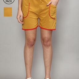 GRACIT Women Yellow Running Shorts-image-134