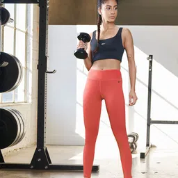Reebok Women Peach-Coloured FND Solid Training Tights-27