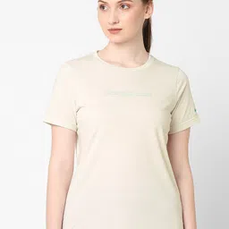 ASICS Women Cream-Coloured Brand Logo Graphic Cotton T-shirt-image-84