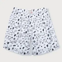 Palm Tree Boys White & Black Printed Shorts-image-57