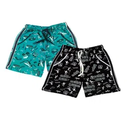 BAESD Boys Pack of 2 Graphic Printed Cotton Shorts-image-0