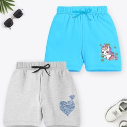 YK X Trampoline Girls Pack of 2 Mid Rise Printed Shorts-image-94