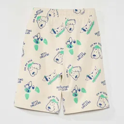 KIABI Boys Conversational Printed Pure Cotton Shorts-image-4