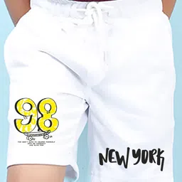NUSYL Boys Typography Printed Mid-Rise Cotton Shorts-image-40