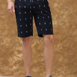 THINC Men Regular Fit Mid-Rise Printed Cotton Shorts-picture-27
