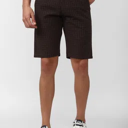 PETER ENGLAND UNIVERSITY Men Checked Mid-Rise Shorts-image-84