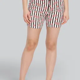 LYRA Women Printed Cotton Mid-Rise Lounge Shorts-picture-9
