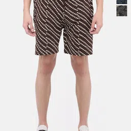 Dollar Men Pack of 3 Abstract Printed Cotton  Shorts-8