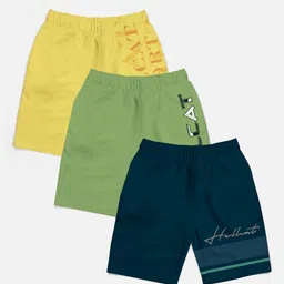 HELLCAT Boys Pack of 3 Trendy Typographic Printed Cotton Sports Shorts-picture-22
