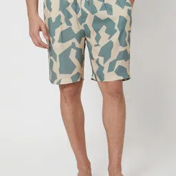 Mufti Men Mid-Rise Camouflage Printed Shorts-image-66