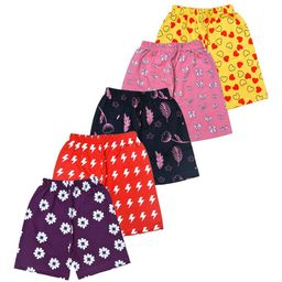 FAZZA Girls Pack of 5 Printed Mid-Rise Regular Fit Shorts-image-79