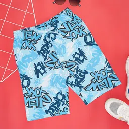Pantaloons Junior Boys Typography Printed Mid-Rise Cotton Casual Shorts-image-82