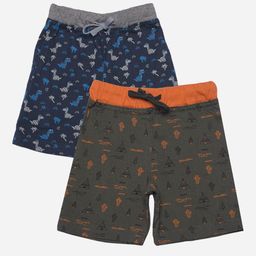 Dollar Champion Kidswear Pack of 2 Boys Printed Cotton Regular Fit Shorts-49