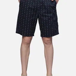 t-base Men Geometric Printed Mid-Rise Cotton Shorts-picture-7