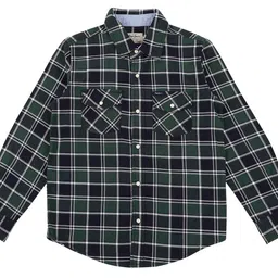 Pepe Jeans Boys Green Tartan Checked Casual Shirt-image-3