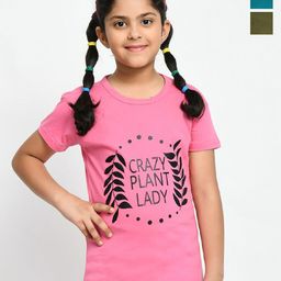 BAESD Girls Pack Of 3 Graphic Printed Cotton T-shirts-image-57