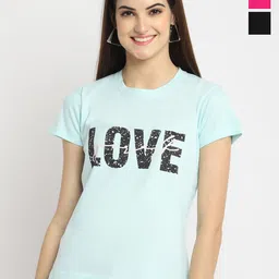 Fabflee Pack Of 3 Typography Printed Cotton T-shirts-picture-40