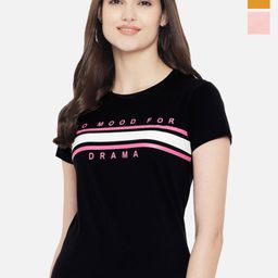 Fabflee Pack of 3 Typography Printed Cotton T-shirts-picture-3