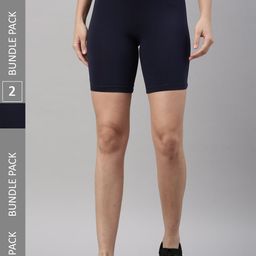 TWIN BIRDS Pack Of 2 Cotton Skinny Fit Yoga Sports Shorts-33