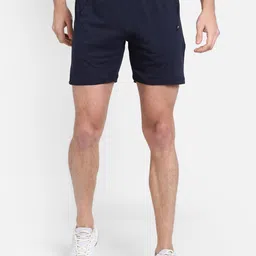PROTEENS Men Navy Blue Solid Regular Fit Sports Shorts-image-80