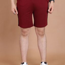 berry blues Men Striped Slim Fit Cotton Shorts-image-89