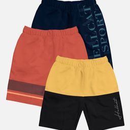 HELLCAT Boys Pack Of 3 Typography Printed Regular Shorts-picture-11