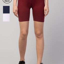 Apraa & Parma Women Maroon Slim Fit Cycling Sports Shorts-image-51