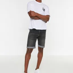 Trendyol Men Mid Rise Pure Cotton Denim Shorts-image-19