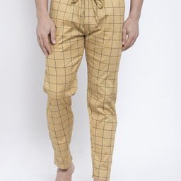 JAINISH Men Mid-Rise Checked Pure Cotton Lounge Pant-image-92