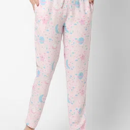URBAN SCOTTISH Women Pink Floral Printed Lounge Pants-image-52