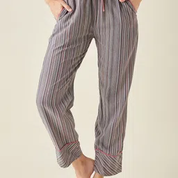 The Kaftan Company Women Striped Cotton Lounge Pants-image-26