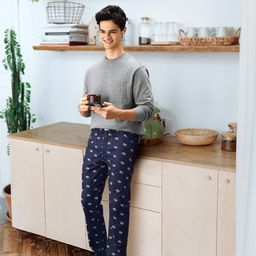 U.S. Polo Assn. Men Blue & White Printed Cotton Lounge Pants-image-40