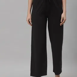 NEUDIS Women Mid-Rise Ribbed Breathable Lounge Pants-image-92