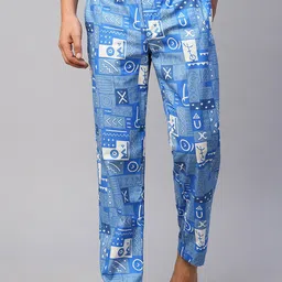 URBAN SCOTTISH Men Geometric Printed Cotton Lounge Pants-image-15