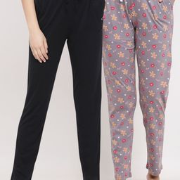 Kanvin Women Pack Of 2 Printed Pure Cotton Lounge Pants-image-74