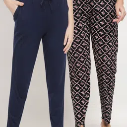 Kanvin Women Pack Of 2 Printed Pure Cotton Lounge Pants-image-58