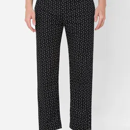 URBAN SCOTTISH Men Black & White Printed Pure Cotton Lounge Pants-image-20