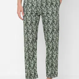 URBAN SCOTTISH Men Green & Black Printed Pure Cotton Lounge Pants-image-30