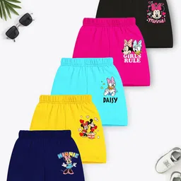 YK Disney Girls Pack Of 5 Printed Cotton Shorts-image-15