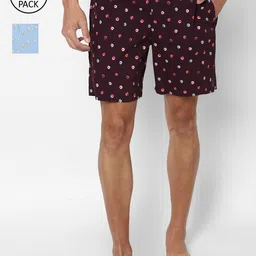 SIMON CARTER LONDON Pack Of 2 Men Maroon & Blue Pure Cotton Printed Boxers-image-88