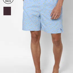 SIMON CARTER LONDON Blue & Maroon Pack Of 2 Pure Cotton Boxers-image-90