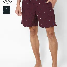 SIMON CARTER LONDON Men Maroon & Green Pack of 2 Printed Pure Cotton Boxers-image-92